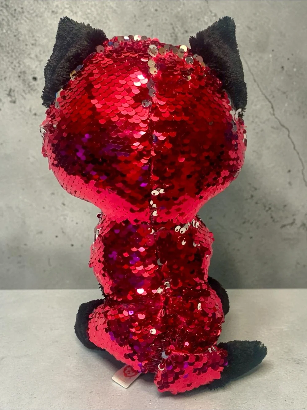 Ty Sequin Fox Plush in Red, White & Black